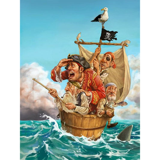 Pirate Ship - Full Round Drill Diamond Painting 30*40CM