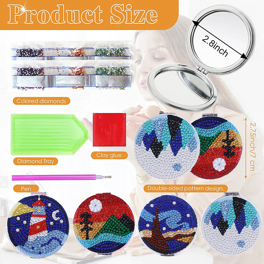 DIY Crystal Diamond Mirror Art Craft Set Paint by Number Kits for Adult and Kids
