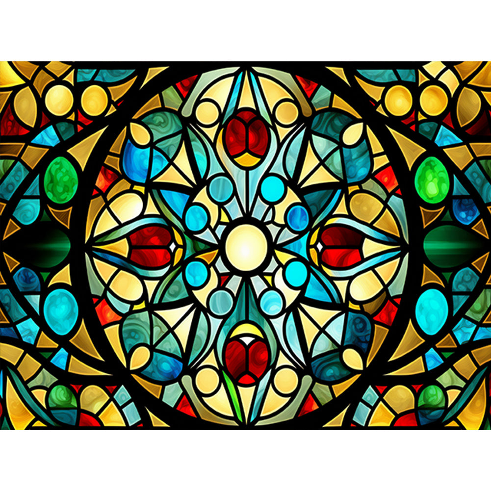 Line Glass Painting - Full Round Drill Diamond Painting 40*30CM