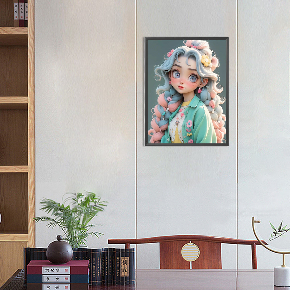Cute Girl - Full Round Drill Diamond Painting 30*40CM