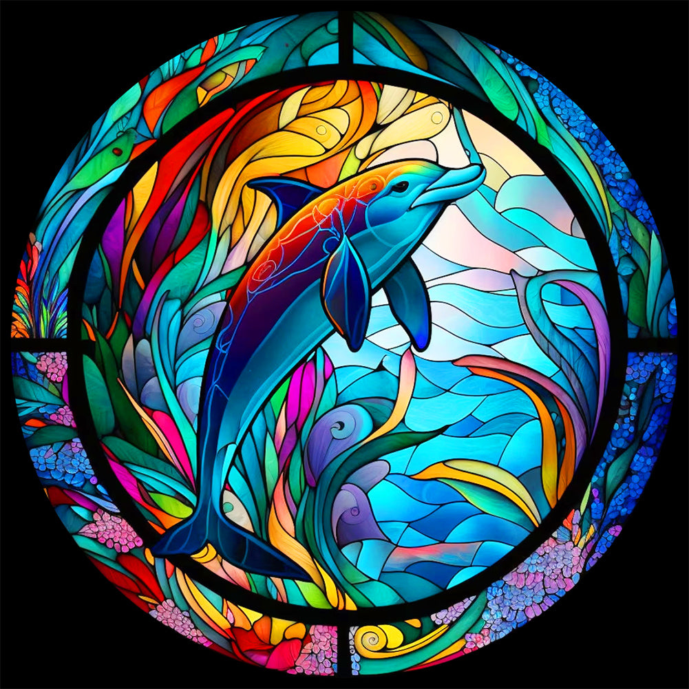 Underwater Dolphin - Full Round Drill Diamond Painting 30*30CM