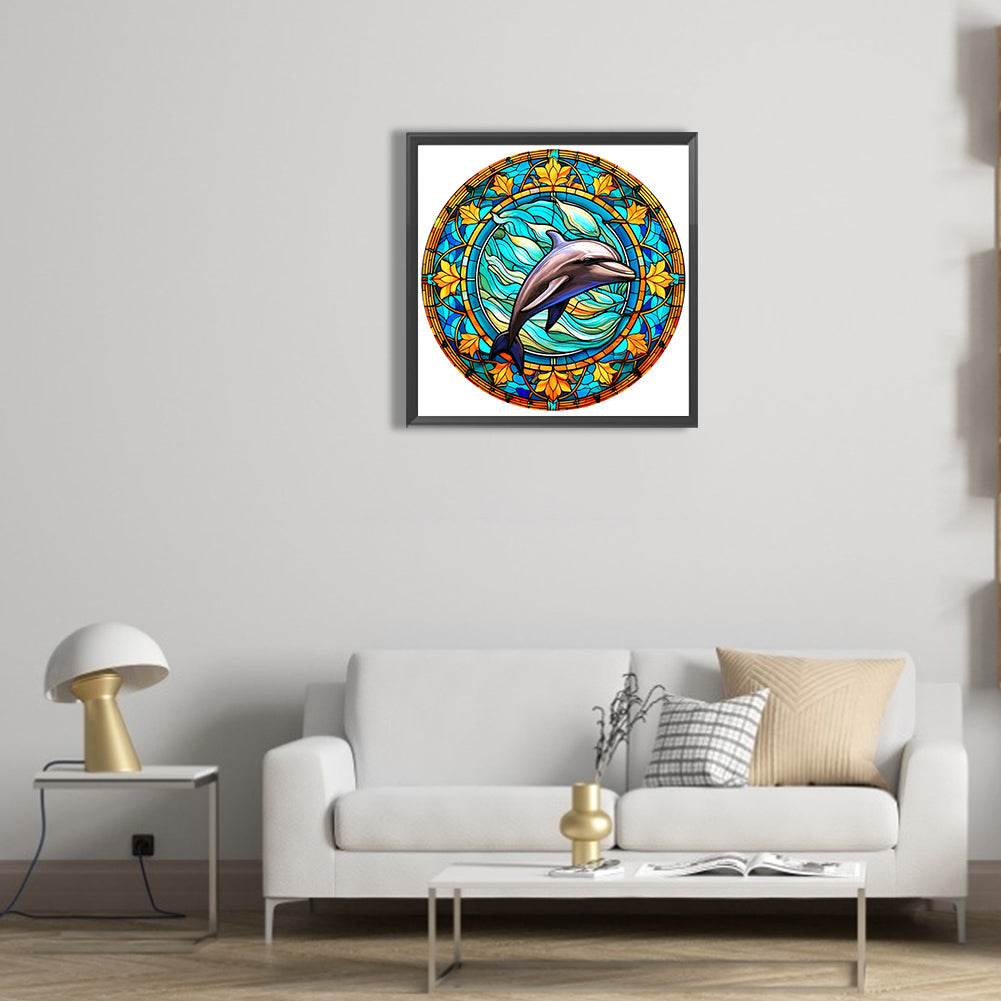 Dolphin - Full Round Drill Diamond Painting 30*30CM