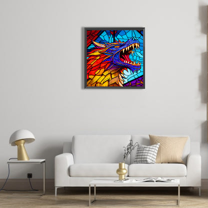 Roaring Purple Dragon - Full Round Drill Diamond Painting 30*30CM