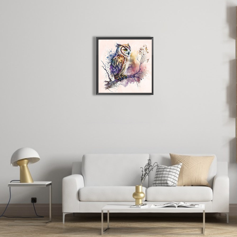 Owl - Full Round Drill Diamond Painting 35*35CM