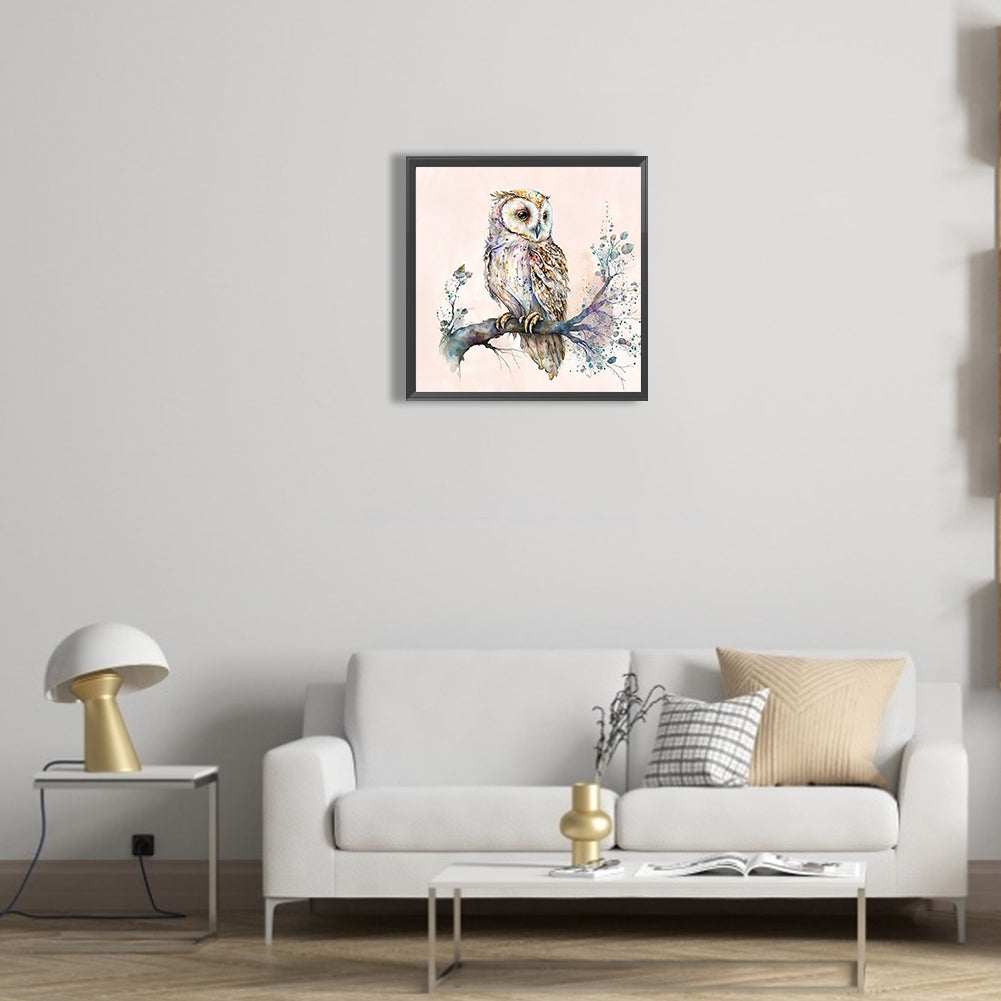 Owl - Full Round Drill Diamond Painting 35*35CM