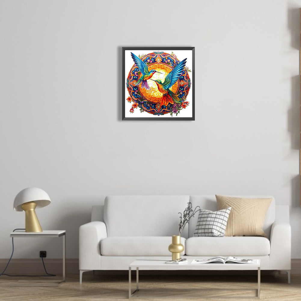 Hummingbird Medal Flower And Bird - Full Round Drill Diamond Painting 35*35CM