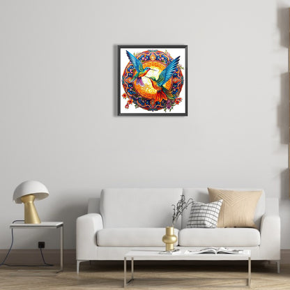 Hummingbird Medal Flower And Bird - Full Round Drill Diamond Painting 35*35CM
