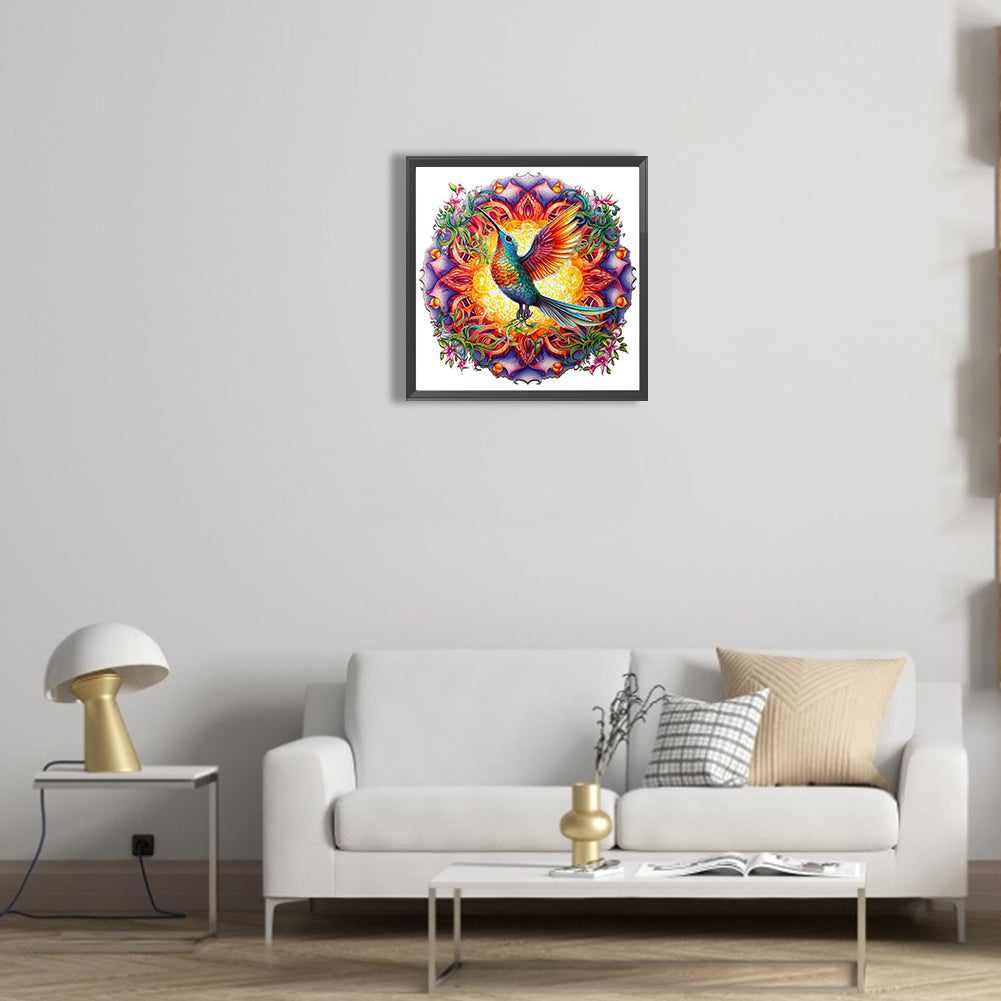 Hummingbird Medal Flower And Bird - Full Round Drill Diamond Painting 35*35CM