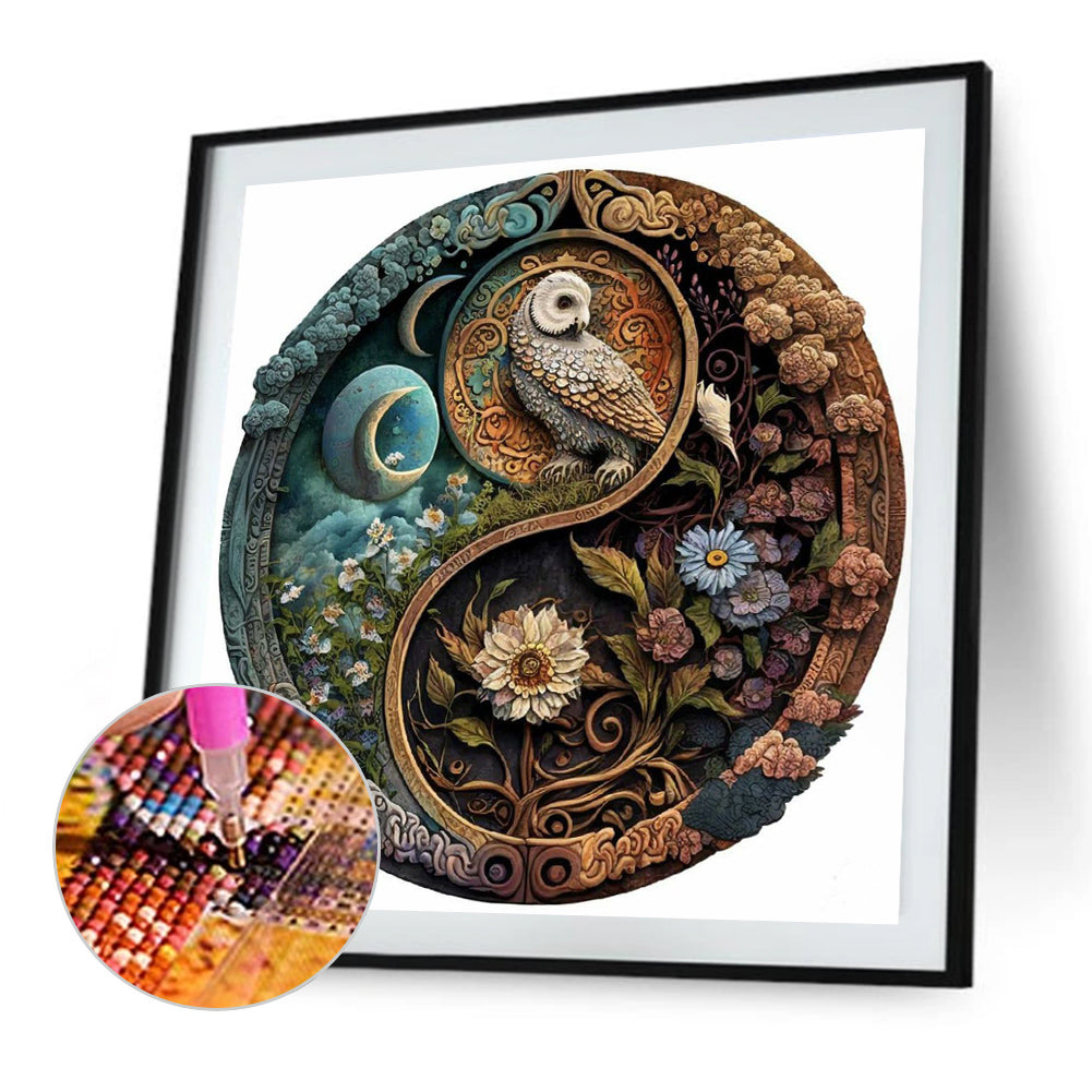 Medallion Owl - Full Round Drill Diamond Painting 35*35CM