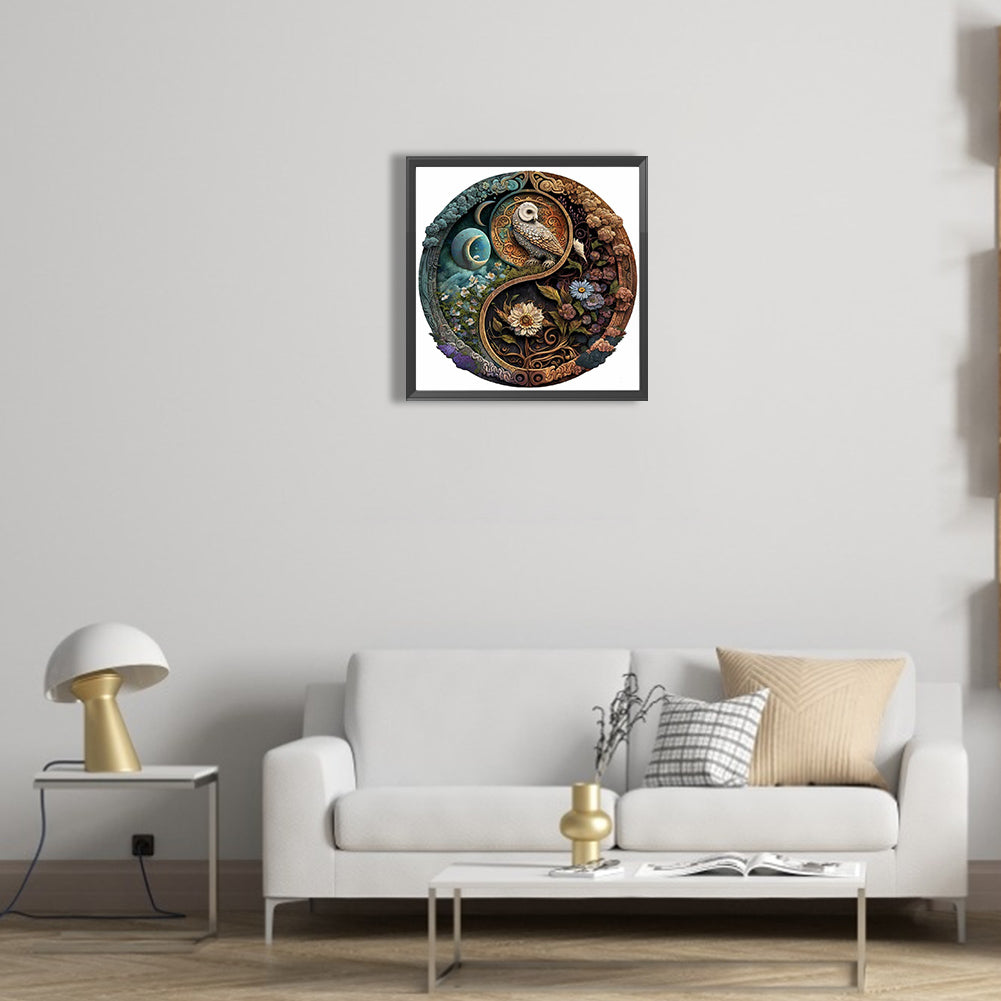 Medallion Owl - Full Round Drill Diamond Painting 35*35CM