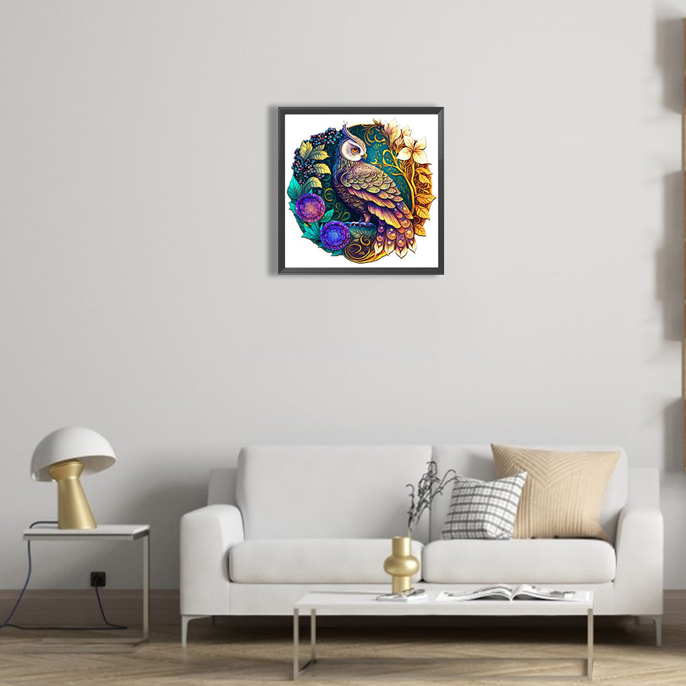 Medallion Owl - Full Round Drill Diamond Painting 35*35CM