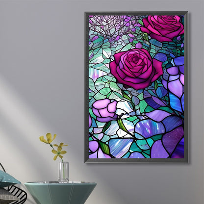 Glass Painted Rose - Full Round Drill Diamond Painting 40*60CM
