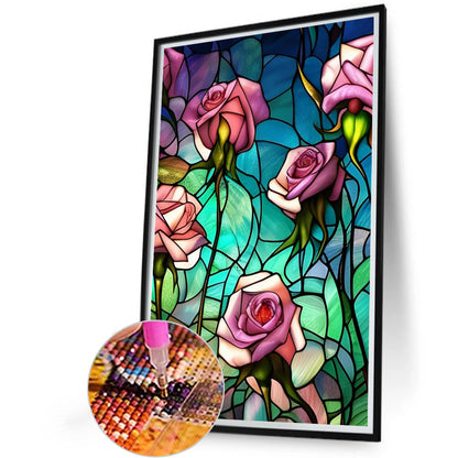Glass Painted Rose - Full Round Drill Diamond Painting 40*60CM
