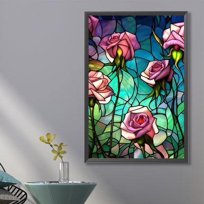 Glass Painted Rose - Full Round Drill Diamond Painting 40*60CM