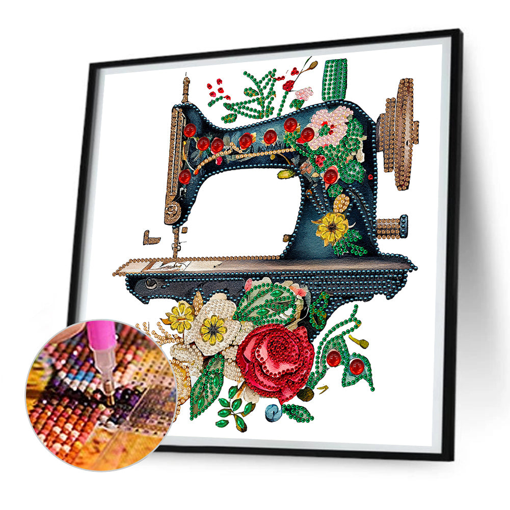 Vintage Sewing Machine - Special Shaped Drill Diamond Painting 30*30CM