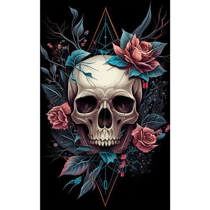 Skull Flowers - AB Dril Square Diamond Painting 30*50CM