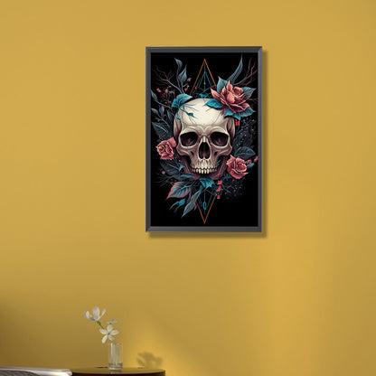 Skull Flowers - AB Dril Square Diamond Painting 30*50CM