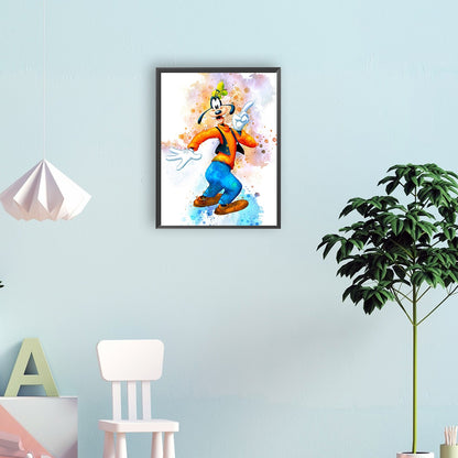 Watercolor Disney Goofy - Full Round Drill Diamond Painting 30*40CM