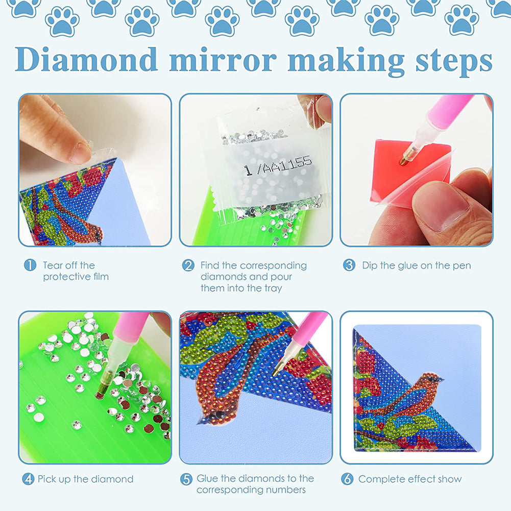 DIY Diamond Art Bookmarks Art Craft 5D Leather Triangle for Beginner Adults Kids