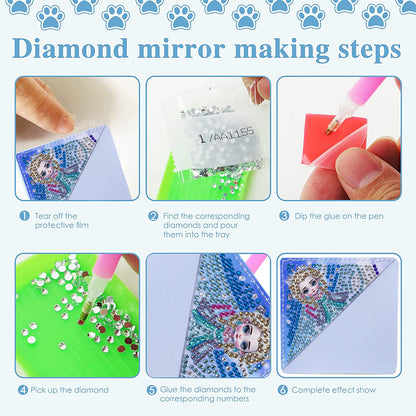 DIY Diamond Art Bookmarks Art Craft 5D Leather Triangle for Beginner Adults Kids