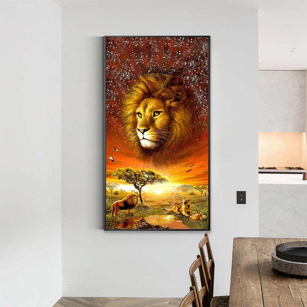 Lion - Full Round Drill Diamond Painting 40*70CM