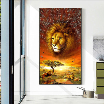 Lion - Full Round Drill Diamond Painting 40*70CM