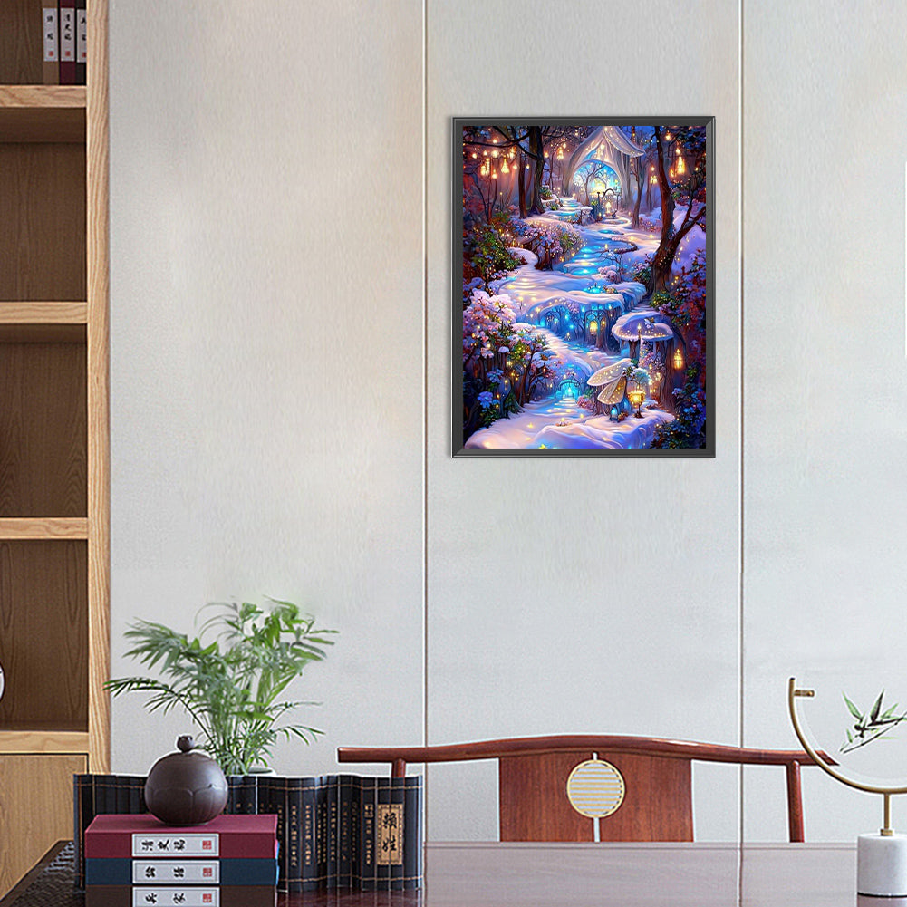 Fantasy Snow Forest - Full Round Drill Diamond Painting 30*40CM