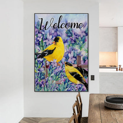 Lavender And Birds - Full Round Drill Diamond Painting 50*70CM