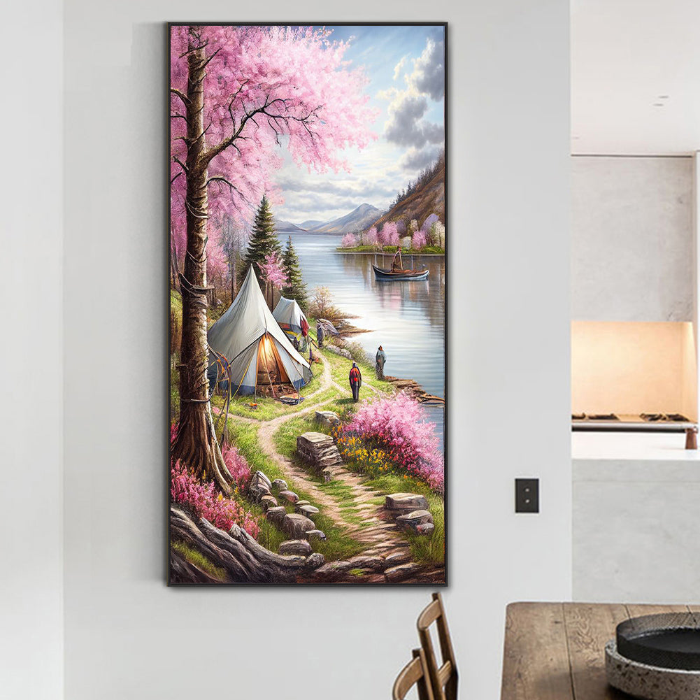 Camping Beauty - Full Round Drill Diamond Painting 40*80CM
