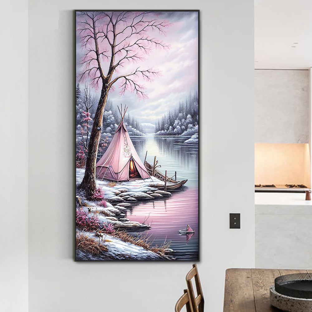 Camping Beauty - Full Round Drill Diamond Painting 40*80CM