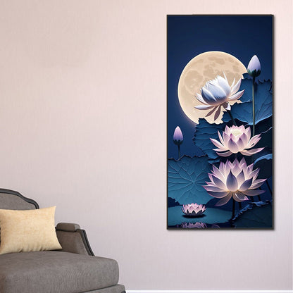 Moon Lotus - Full Round Drill Diamond Painting 40*80CM