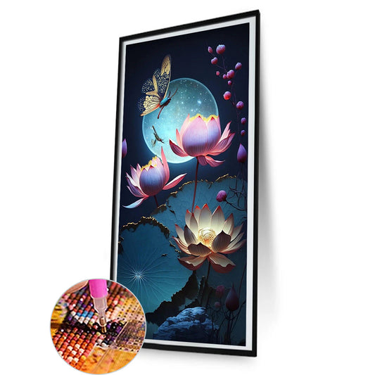Moon Lotus - Full Round Drill Diamond Painting 40*80CM