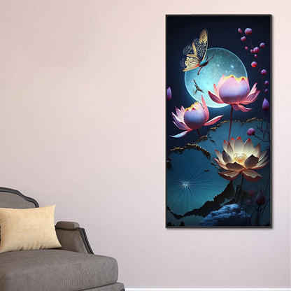 Moon Lotus - Full Round Drill Diamond Painting 40*80CM
