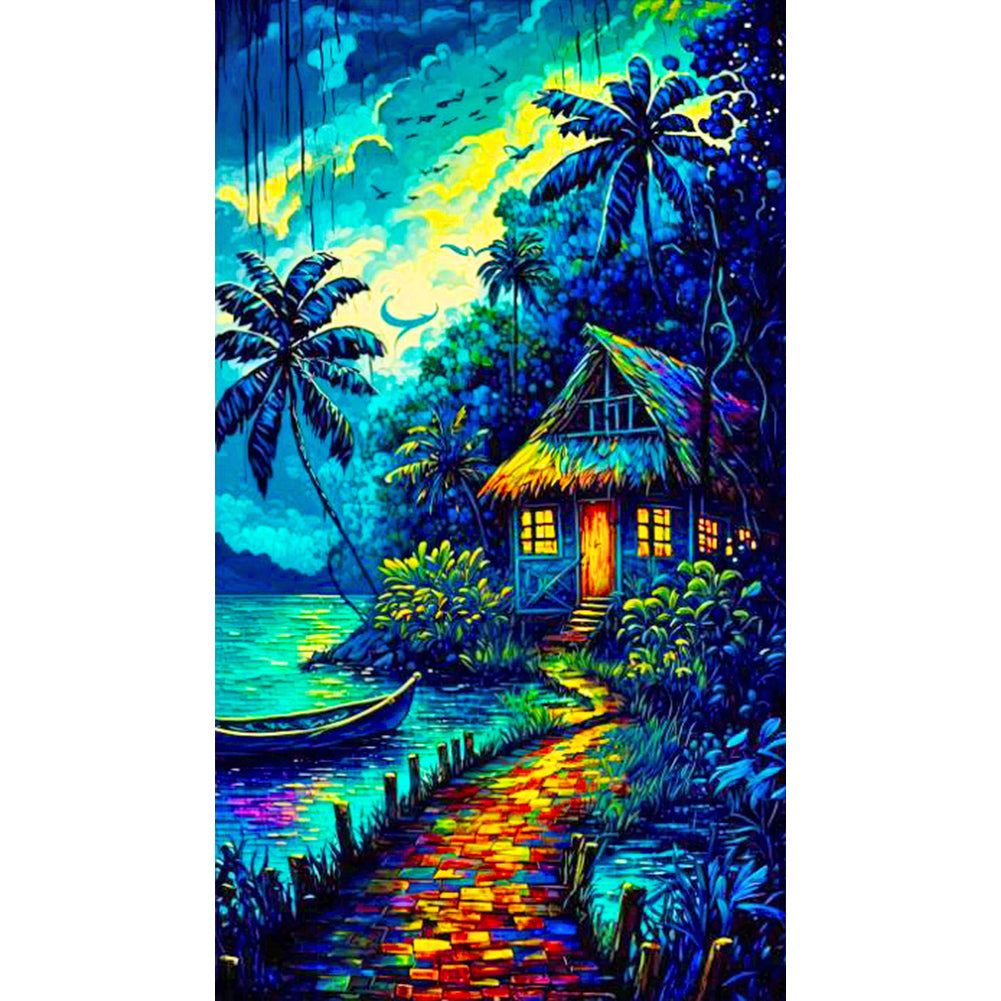 Seaside Cottage - Full Round Drill Diamond Painting 40*70CM