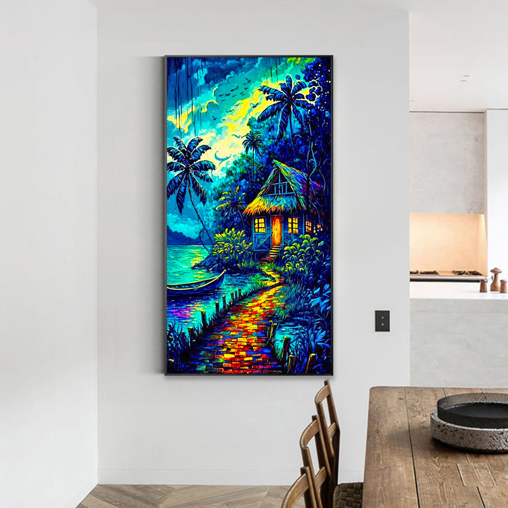 Seaside Cottage - Full Round Drill Diamond Painting 40*70CM