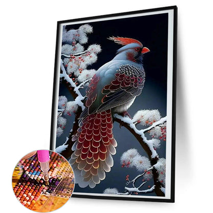 Snow Branch Sparrow - Full Round Drill Diamond Painting 45*80CM