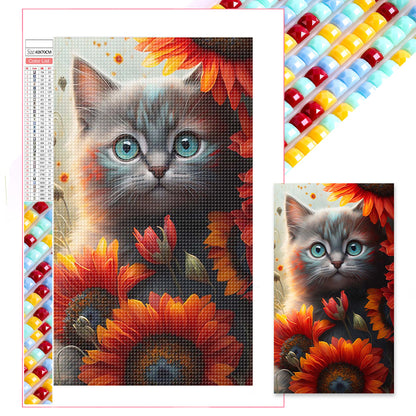 Sunflower Cat - Full Square Drill Diamond Painting 40*70CM