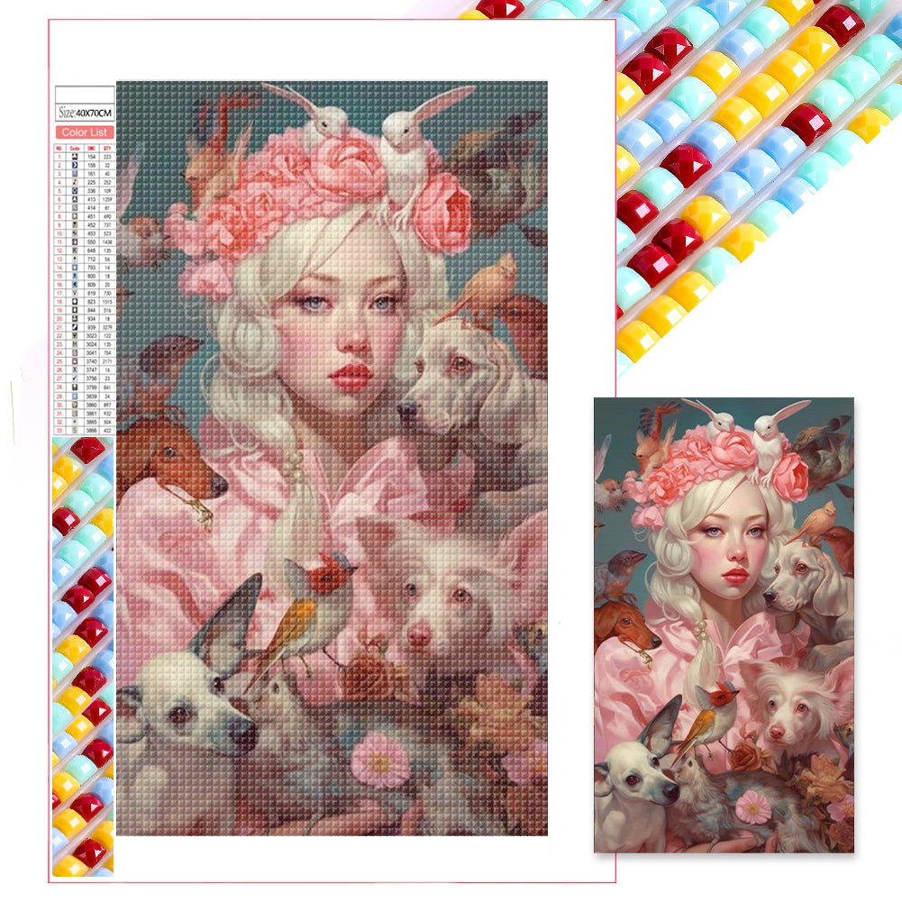 Beauty And Pets - Full Square Drill Diamond Painting 40*70CM