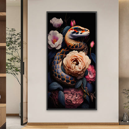 Snake And Flowers - Full Square Drill Diamond Painting 40*80CM
