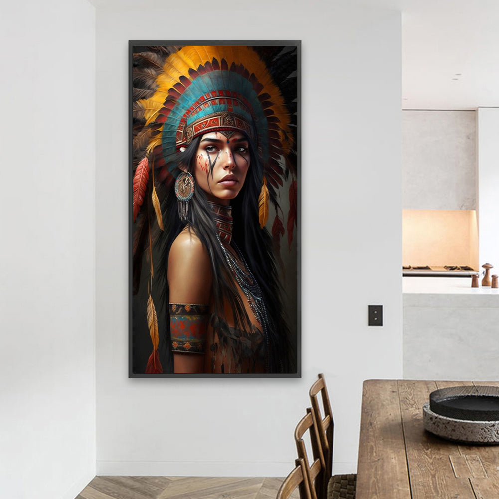 Indian Beauty - Full Square Drill Diamond Painting 40*80CM
