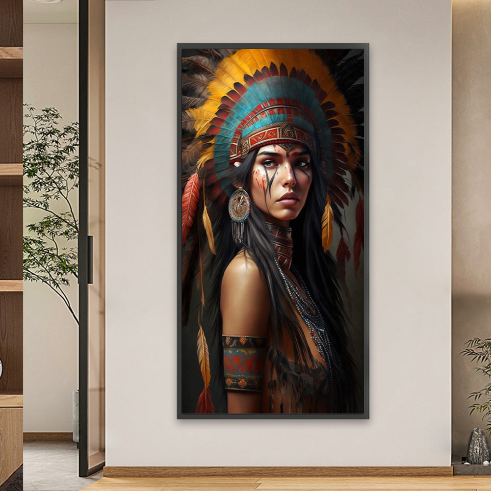 Indian Beauty - Full Square Drill Diamond Painting 40*80CM