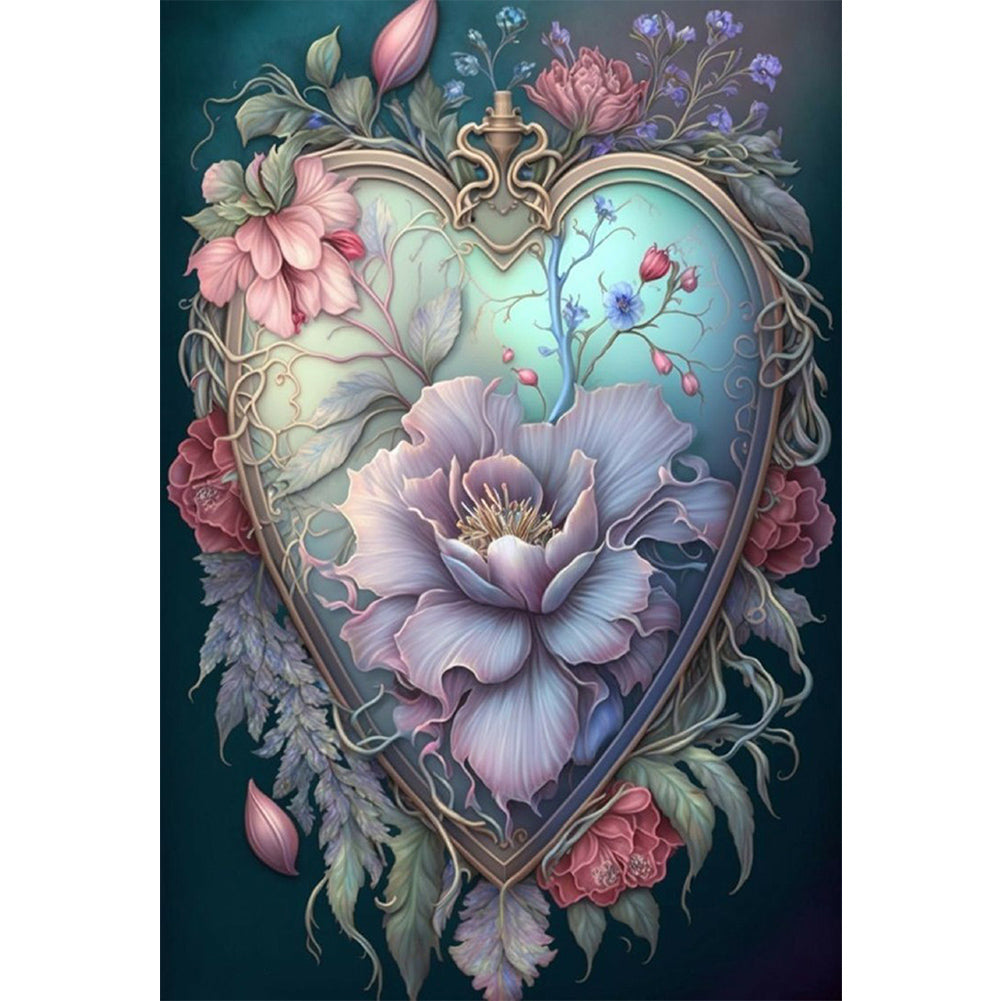 Love Flower Frame - Full Round Drill Diamond Painting 50*70CM