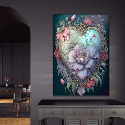 Love Flower Frame - Full Round Drill Diamond Painting 50*70CM