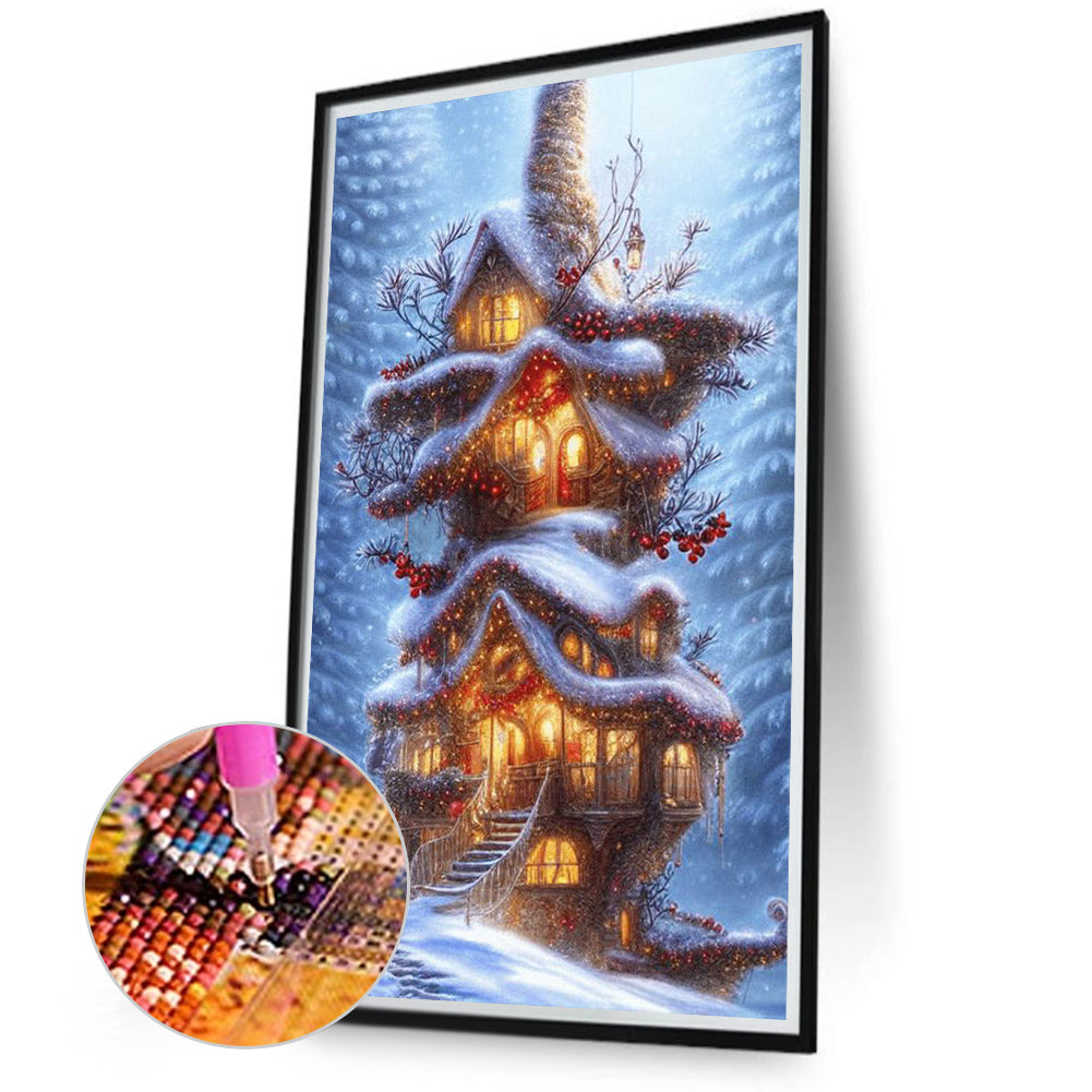 Snow House - Full Round Drill Diamond Painting 40*70CM
