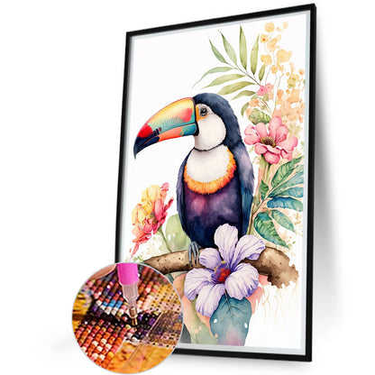 Watercolor Toucan - Full Round Drill Diamond Painting 40*60CM