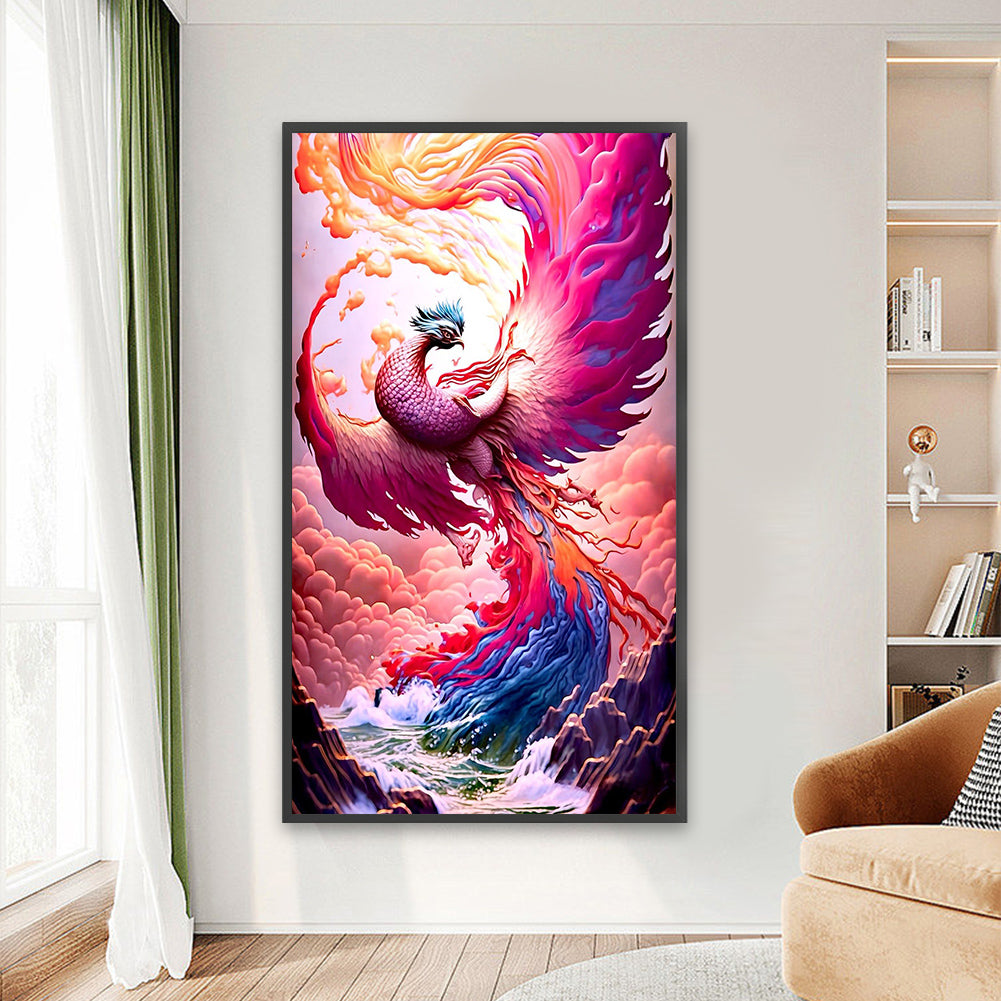 Colorful Phoenix - Full Round Drill Diamond Painting 45*80CM