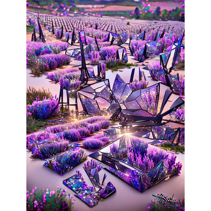 Glass Mirror Flower - Full Round Drill Diamond Painting 40*50CM