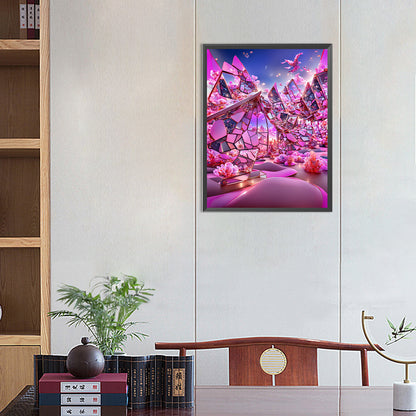 Glass Mirror Flower - Full Round Drill Diamond Painting 40*50CM