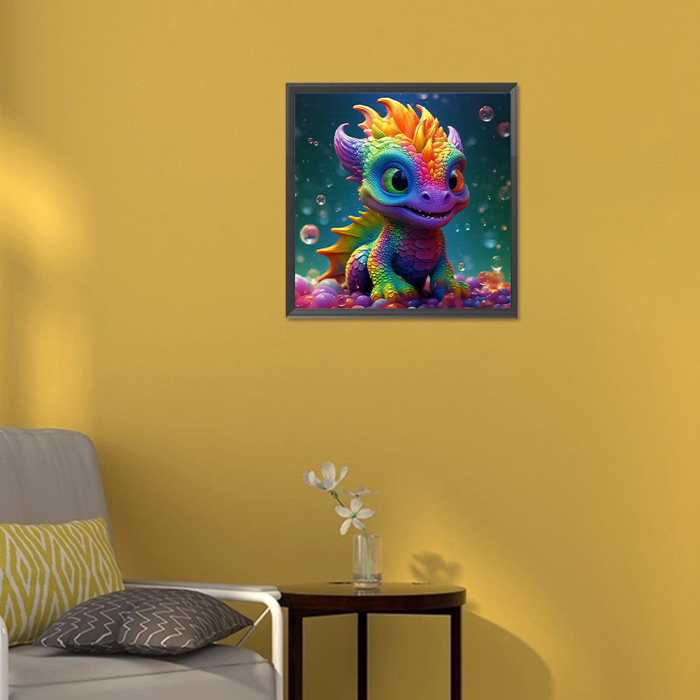 Little Dragon - Full Round Drill Diamond Painting 30*30CM