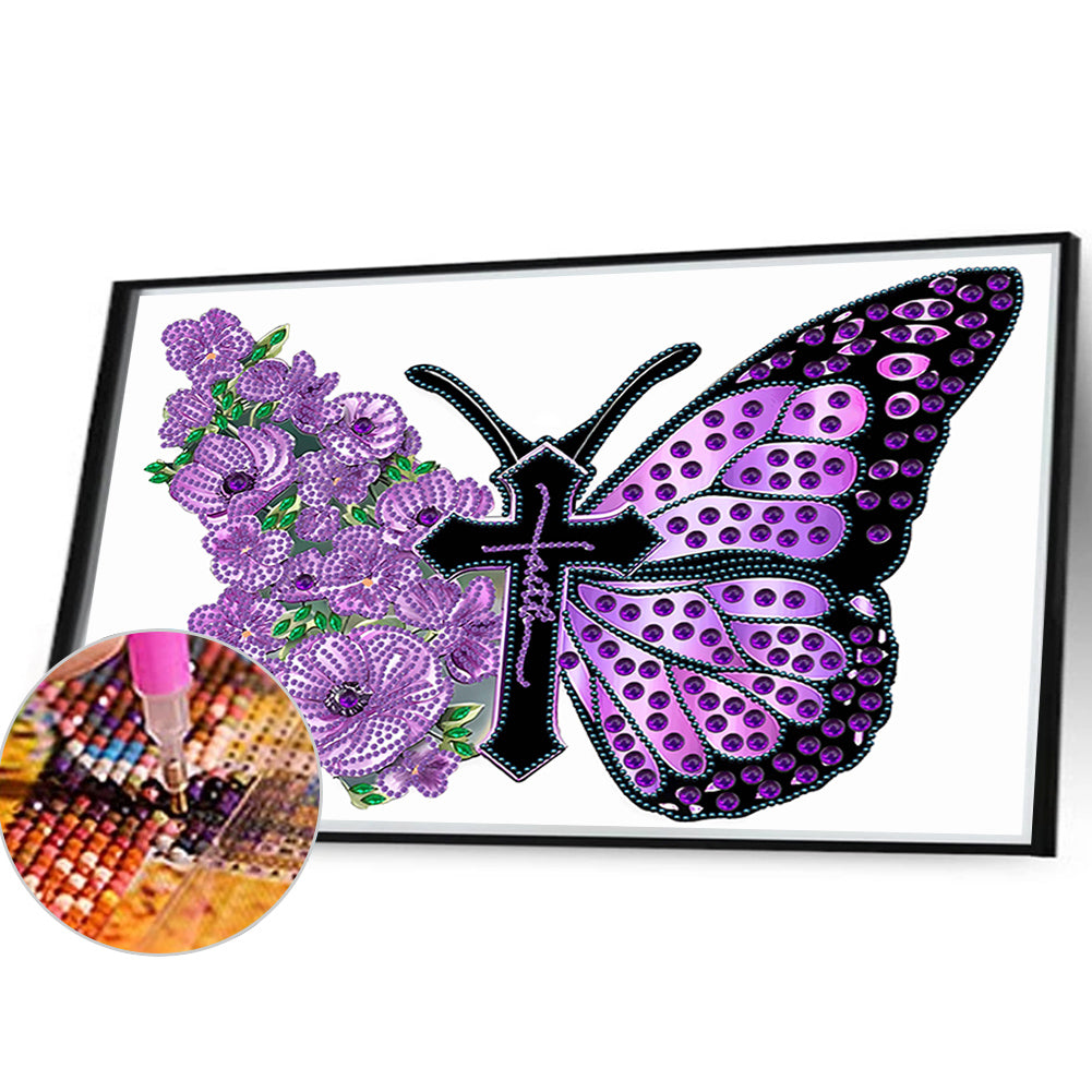 Beautiful Pansies - Special Shaped Drill Diamond Painting 40*30CM